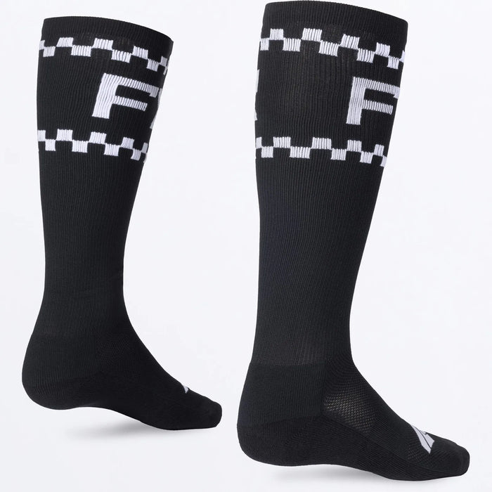 FXR Moto Sock - Black/White, view 4