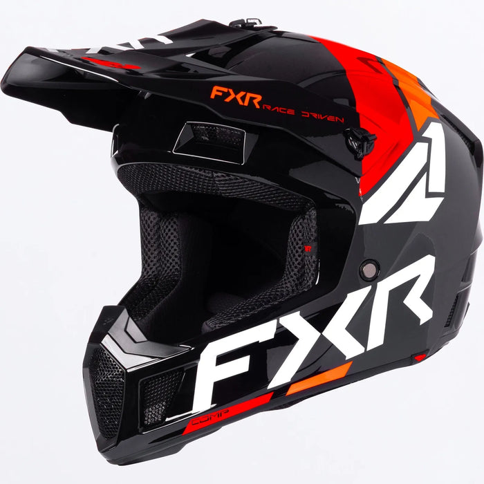 FXR Clutch MX Helmet - Red/Orange, front view