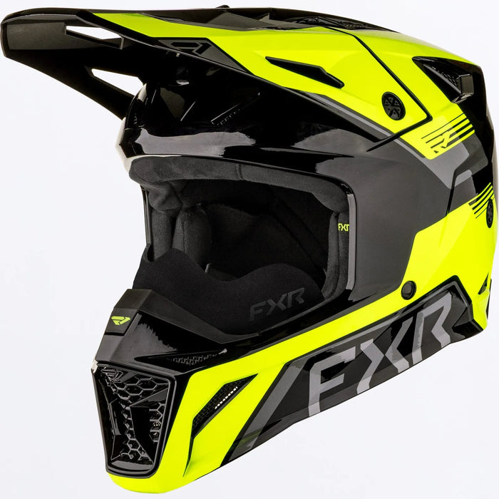 FXR Youth Apex Snow Helmet - HiVis, front view
