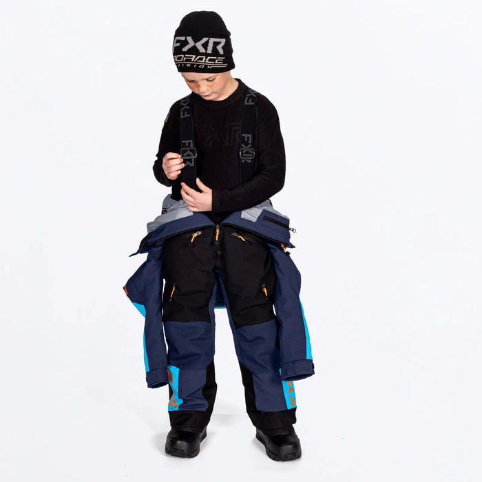 FXR Child Vertical Monosuit - Midnight/Blue/Orange, view 7