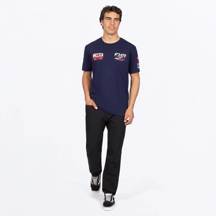 FXR Mens Race Division Premium T-Shirt - Navy/Red, view 3