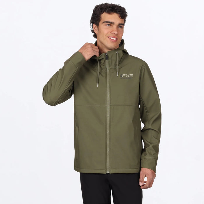 FXR Mens Hydrogen Softshell Jacket 2027 - Moss/Stone, front view