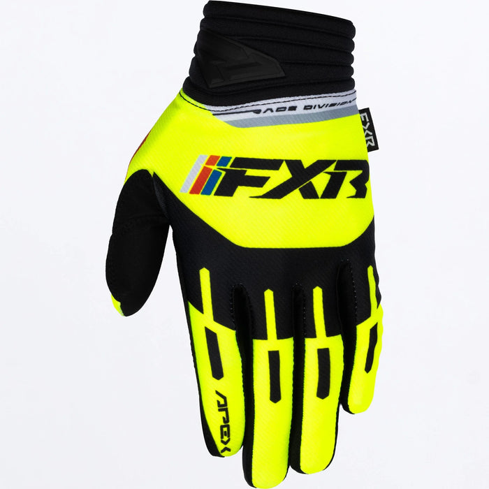FXR Apex MX Glove - HiVis/Black, front view