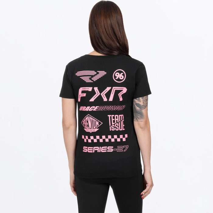 FXR Womens Pedigree Premium T-Shirt - Black/Dusty Rose, view 2