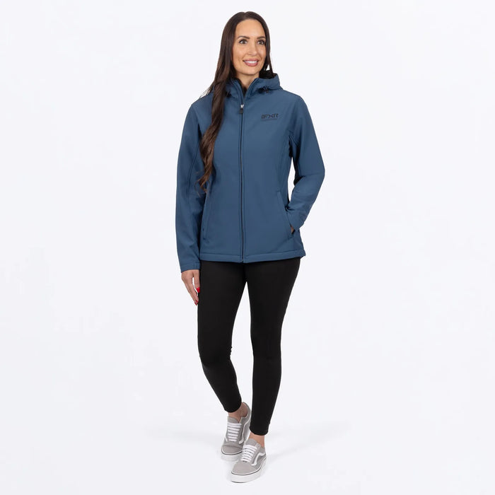 FXR Womens Hydrogen Softshell Jacket 2027 - Dark Steel/Black, view 3