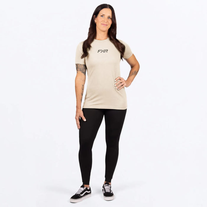 FXR Womens Pedigree Premium T-Shirt - Sand/Black, view 4