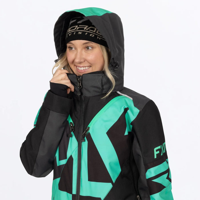 FXR Womens Cold Cross CX Lite Monosuit 2027 - Black/Asphalt/Mint, view 9