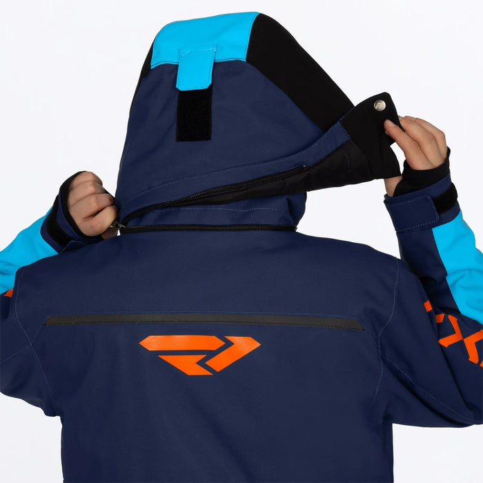 FXR Youth Vertical Monosuit - Midnight/Blue/Orange, view 11