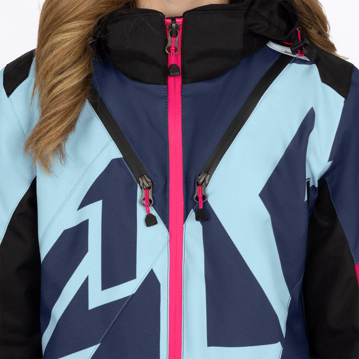 FXR Womens Cold Cross CX Lite Monosuit 2027 - Midnight/Maui/Razz, view 4
