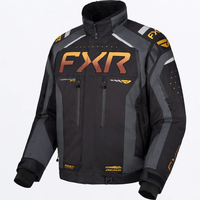 FXR Mens Adrenaline FX 2-in-1 Jacket - Black/Asphalt/Kash, front view