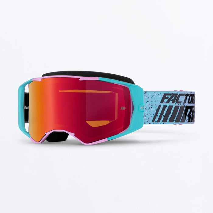 FXR Factory Ride MX Goggle - Pink/Mint Speckle, front view