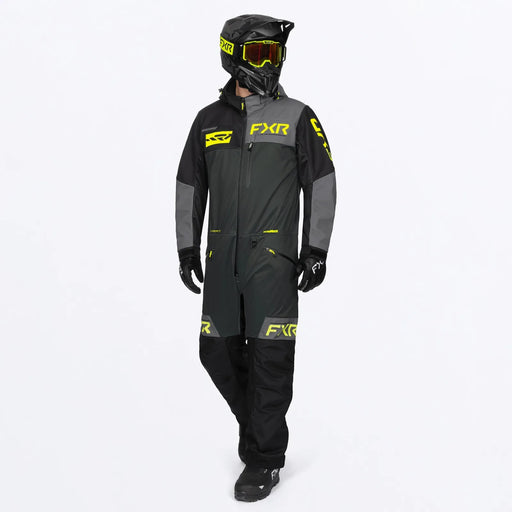 FXR Mens Revo F.A.S.T. Insulated Monosuit - Asphalt/Ti/HiVis, front view
