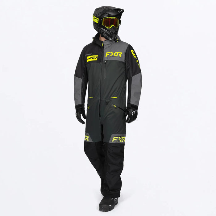 FXR Mens Revo F.A.S.T. Insulated Monosuit - Asphalt/Ti/HiVis, front view