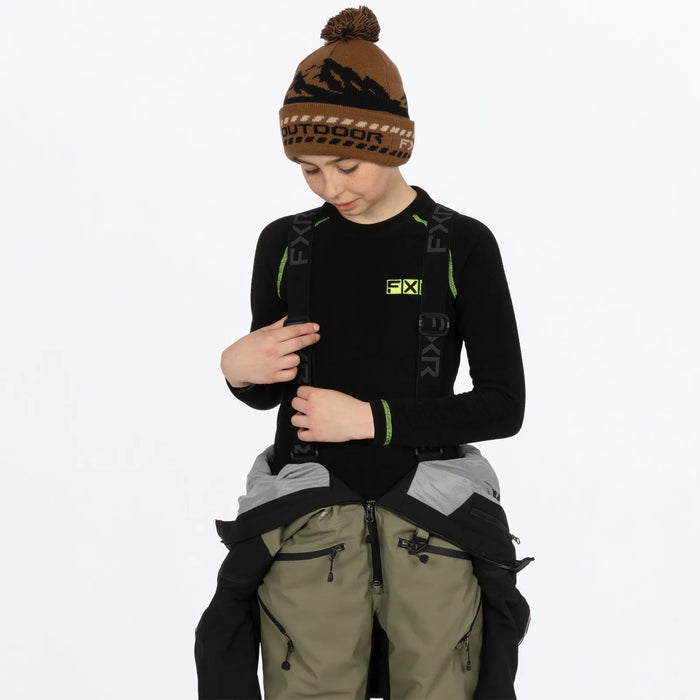 FXR Youth Vertical Monosuit - Moss/Umber/Stone, view 10