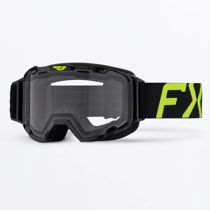 FXR Youth Maverick Clear Goggle 2027 - HiVis, front view