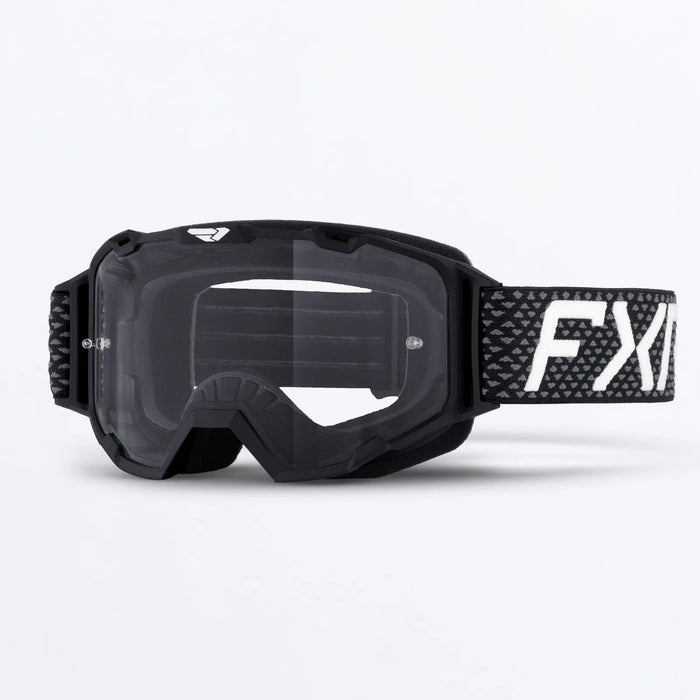FXR Maverick Prime MX Goggle - Black/White, front view