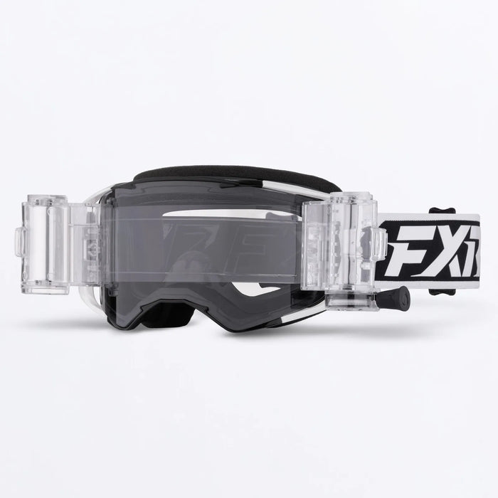FXR FXR Factory Ride Roll-Off Goggle - White/Black, front view