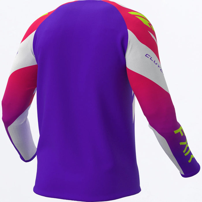 FXR Youth Clutch MX Jersey 2027 - Purple/Razz/White, view 2