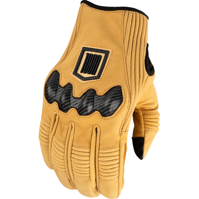 Icon Mens Long Track CX Gloves - Tan - Front