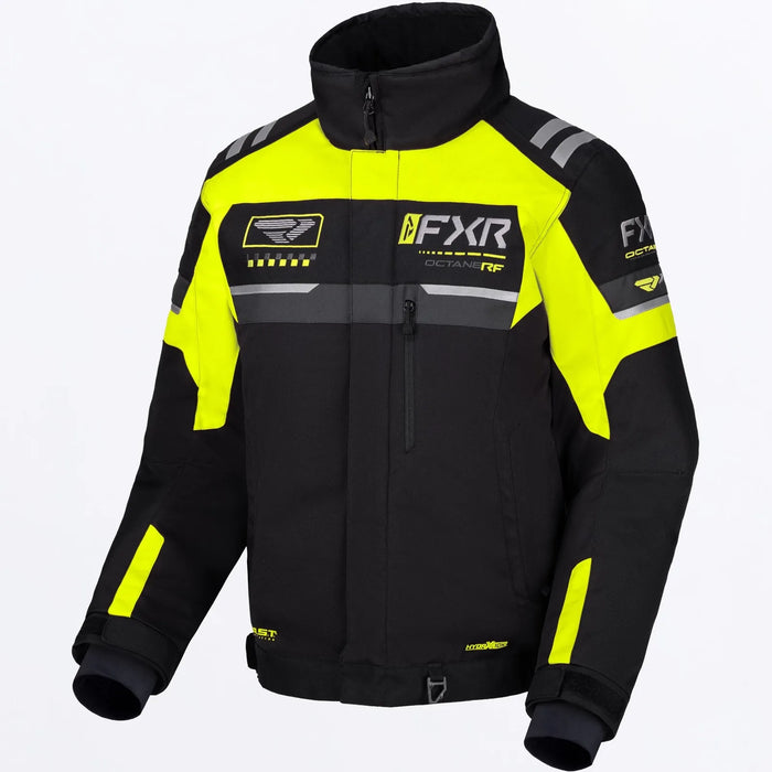 FXR Mens Octane RF Jacket - Black/HiVis, front view