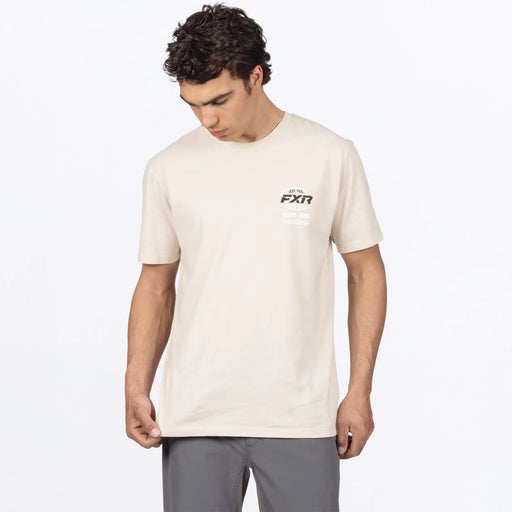 FXR Mens Worldwide Premium T-Shirt - Sand/Black, front view
