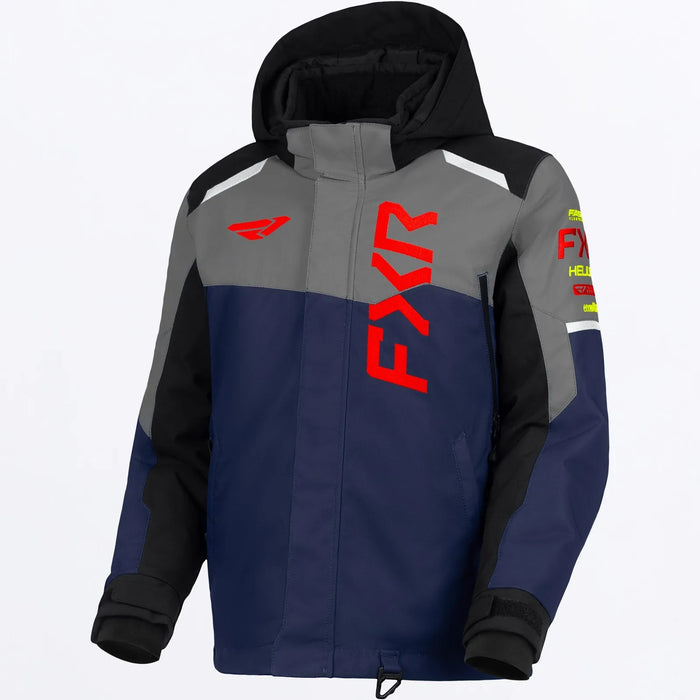 FXR Child Helium Jacket 2027 - Midnight/Ti/Red, front view