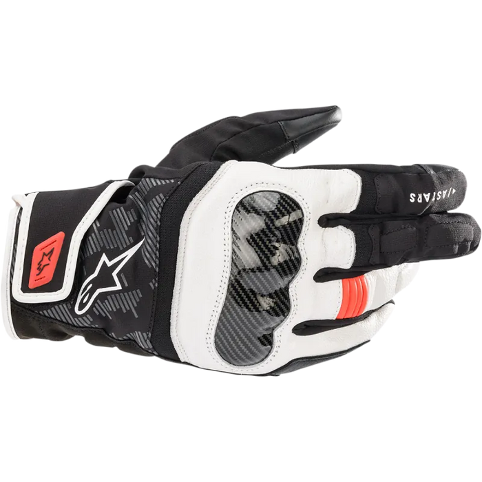 Alpinestars Mens SMX Z Drystar Gloves - Black/White/Fluo Red - Front
