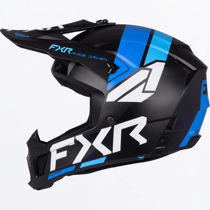 FXR Clutch MX Helmet - Blue/Cyan, view 2