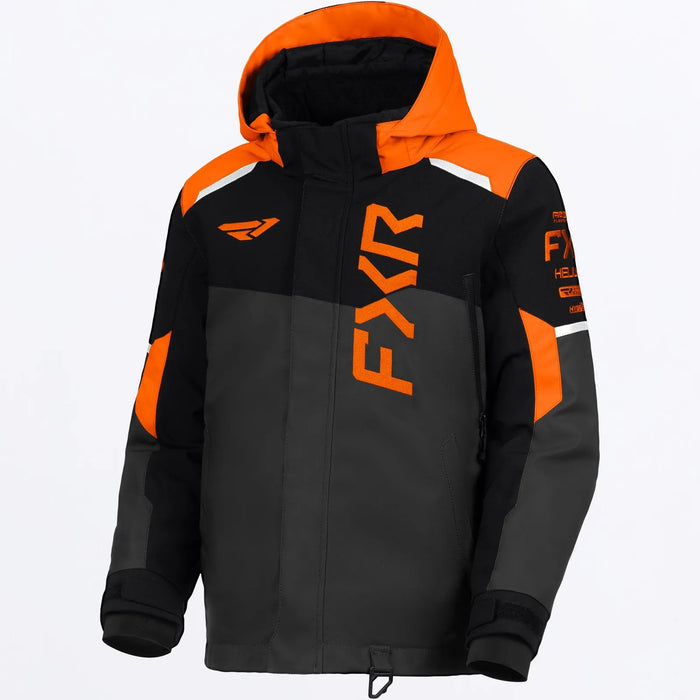 FXR Child Helium Jacket 2027 - Asphalt/Black/Orange, front view