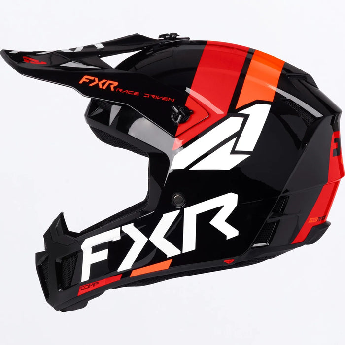 FXR Youth Clutch MX Helmet - Red/Orange, view 2