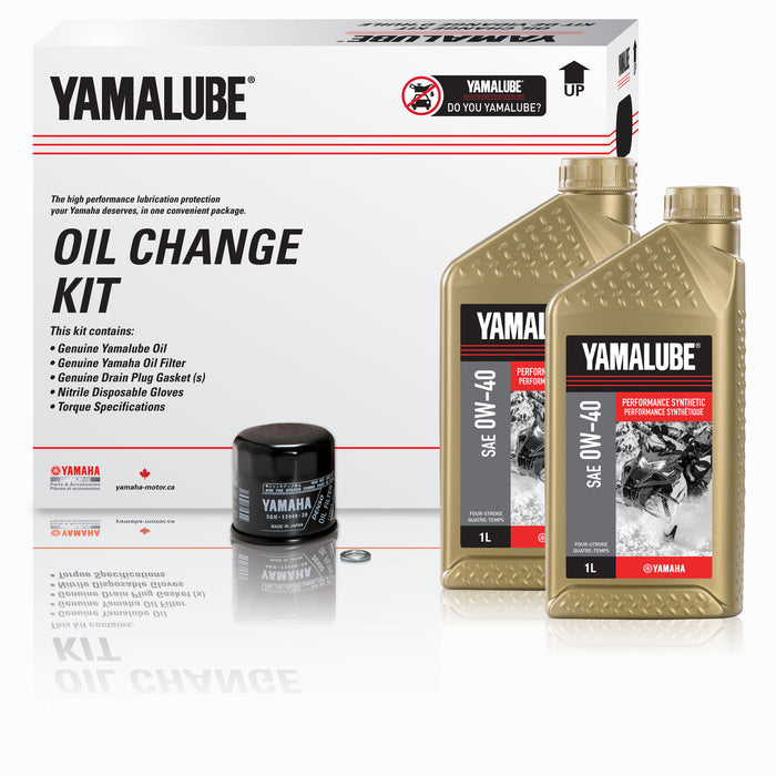 Yamalube 0W-40 Snowmobile Full Synthetic Oil Change Kit (4L)