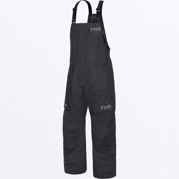FXR Mens Evolution FX Bib Pant - Black, front view
