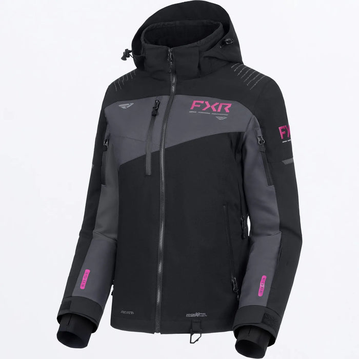 FXR Womens Edge 2-in-1 Jacket - Black/Asphalt, front view