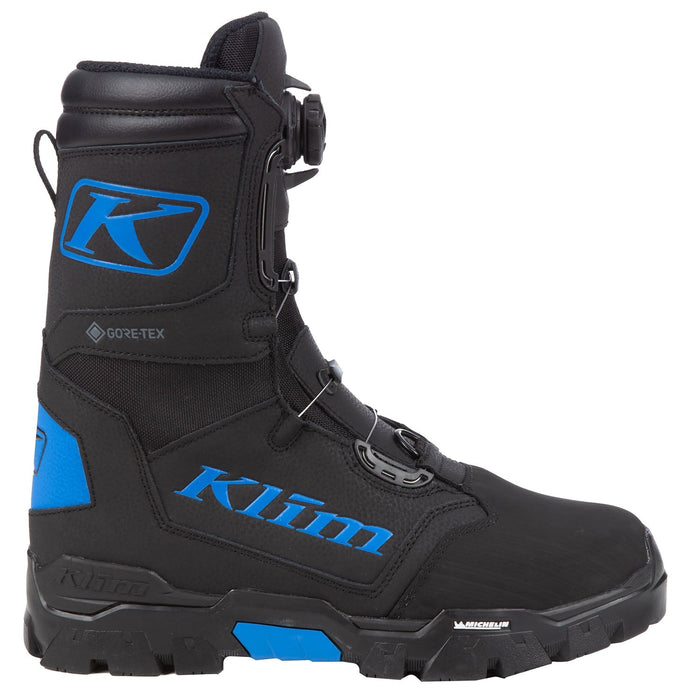 Klim Mens Klutch GTX BOA Boot - Non-Current - Black - Electric Blue Lemonade, front view