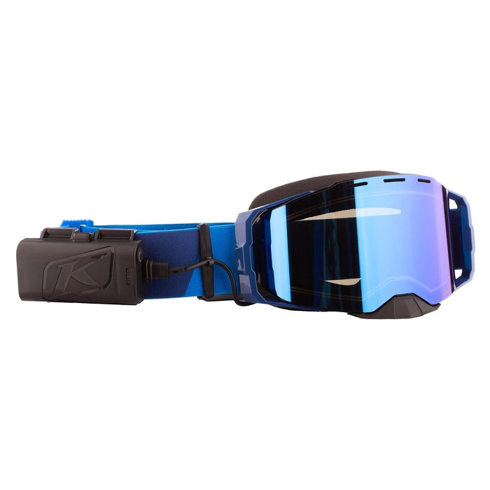 Klim Edge eFire Heated Goggle - Slope Electric Blue Lemonade Dark Smoke Blue Mirror, view 2