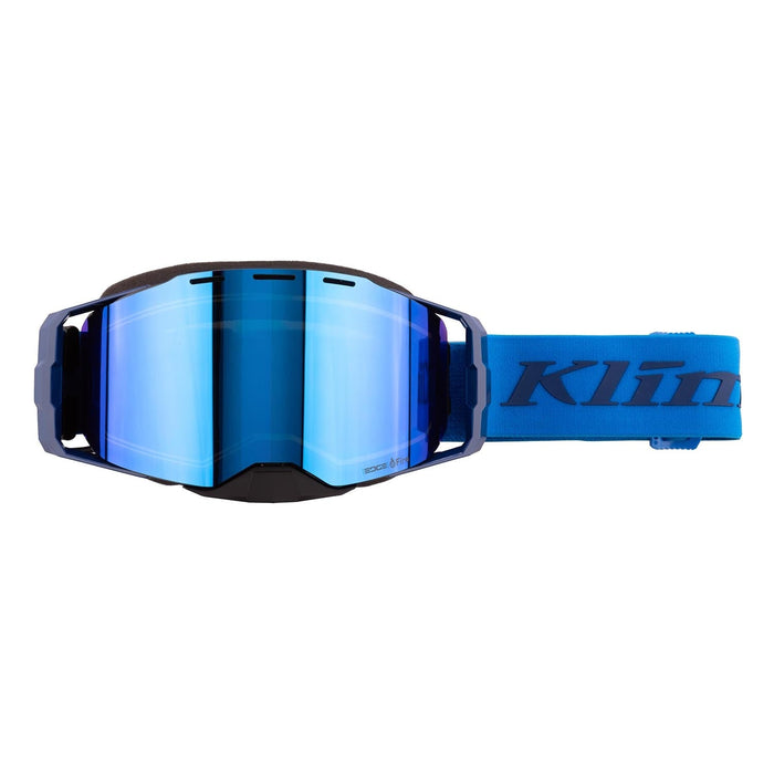 Klim Edge eFire Heated Goggle - Slope Electric Blue Lemonade Dark Smoke Blue Mirror, view 3