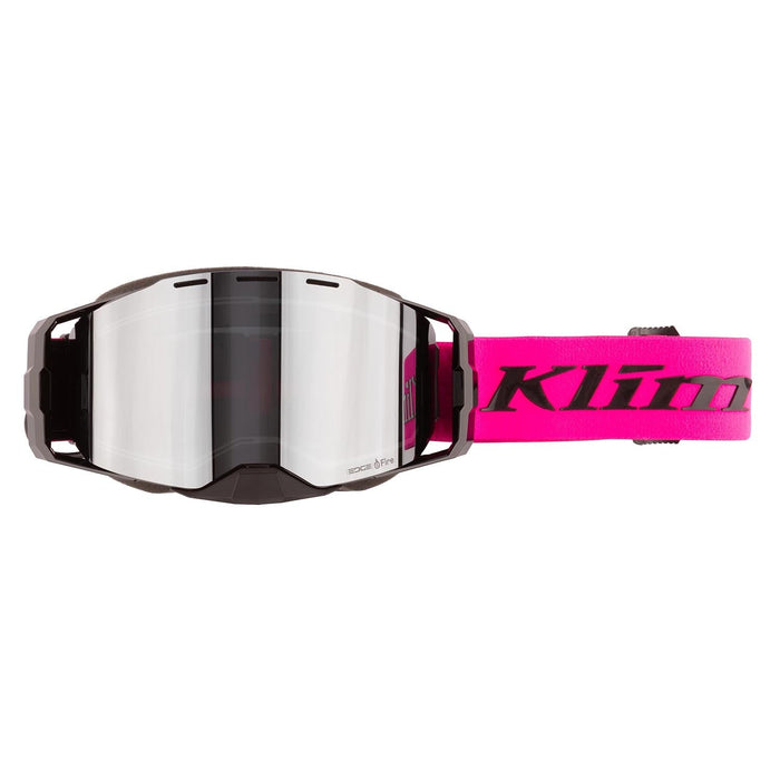 Klim Edge eFire Heated Goggle - Slope Pink Glo Dark Smoke Silver Mirror, view 3