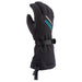 Klim Womens Ember Gauntlet Glove - Non-Current - Black - Arctic Teal, front view