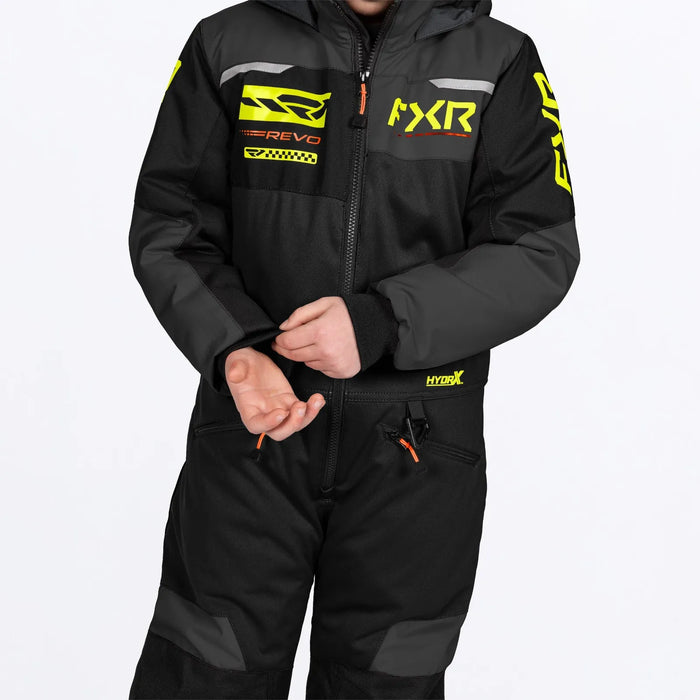 FXR Child Revo Monosuit - Black/HiVis/Org, view 4