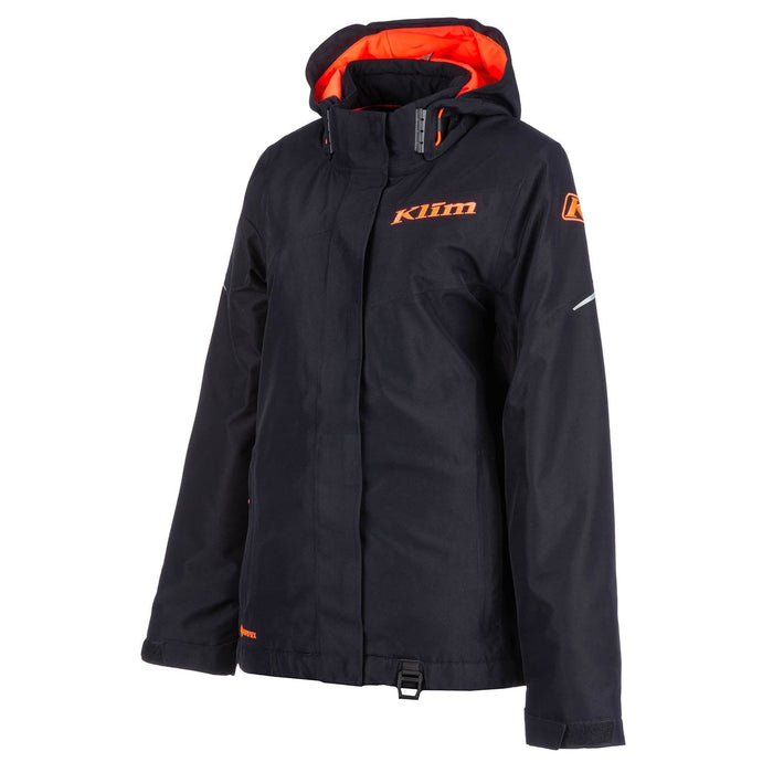 Klim Womens Allure Jacket - Non-Current - Black - Fiery Coral, front view