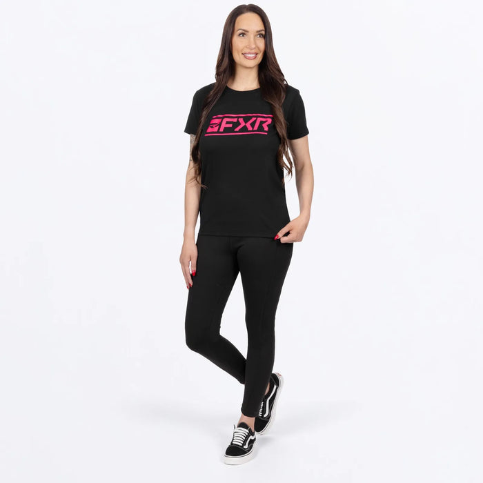 FXR Womens Victory Premium T-Shirt - Black/Razz, view 3