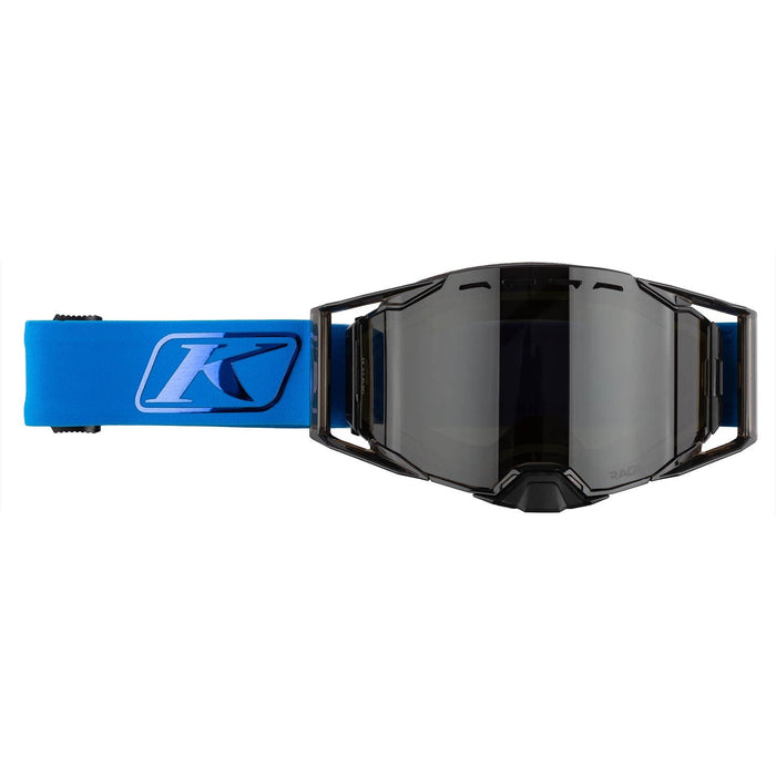 Klim Rage Snow Goggle - Electric Blue Lemonade Comfort Black Smoke, front view
