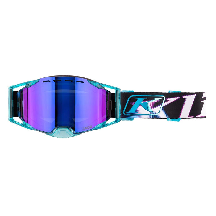 Klim Rage Snow Goggle - Phase Blue Purple Mirror, front view
