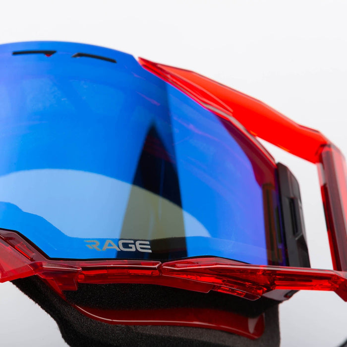 Klim Rage Snow Goggle - Phase Red Dark Smoke Blue Mirror, view 10