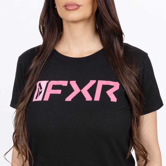 FXR Womens Mitered Premium T-Shirt - Black/Dusty Rose, view 4