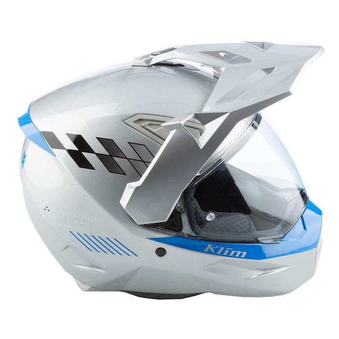 Klim X1 Alpha Helmet ECE/DOT - Gloss Concept High-Rise - Electric Blue Lemonade