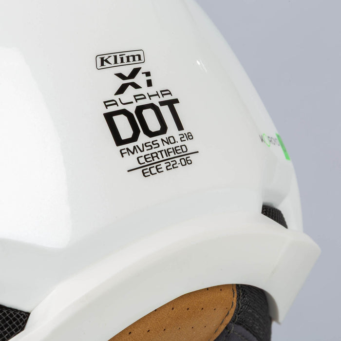 Klim X1 Alpha Helmet ECE/DOT - Gloss White - High-rise