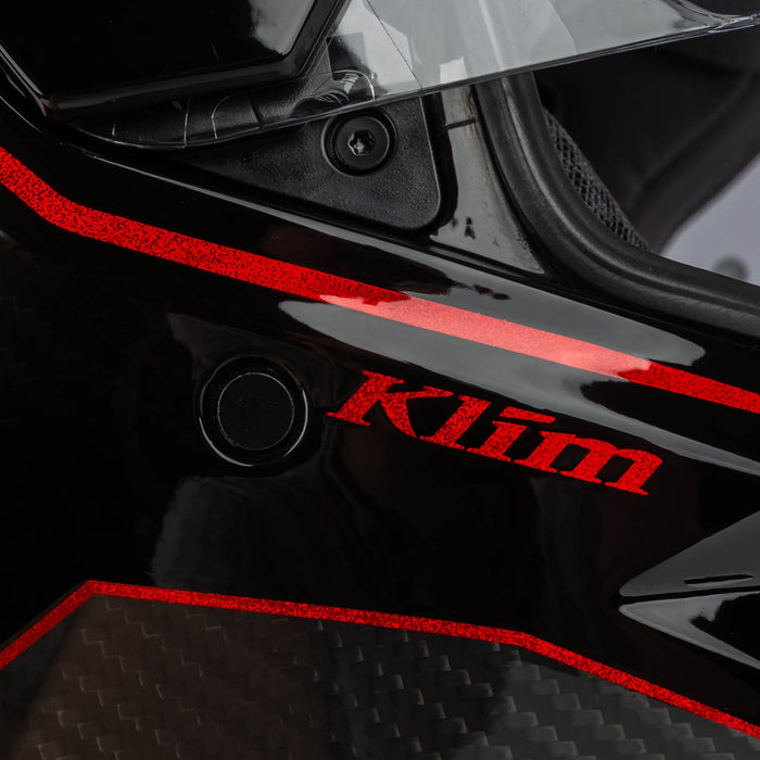 Klim X1 Alpha Helmet ECE/DOT - Quanta Gloss Black - Fiery Red