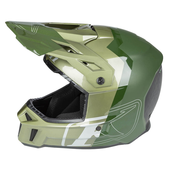 Klim F3 Carbon Pro Off-Road Helmet ECE - Tilt Gloss Rifle Green - Oil Green