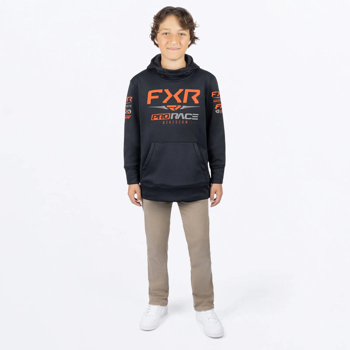 FXR Youth Race Division Tech Pullover Hoodie - Black/Orange, view 3